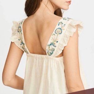 NWOT Madewell Embroidered Tank Top L floral